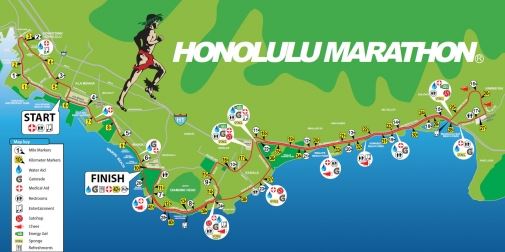 夏威夷马拉松Honolulu marathon美国檀香山马拉松(比赛路线