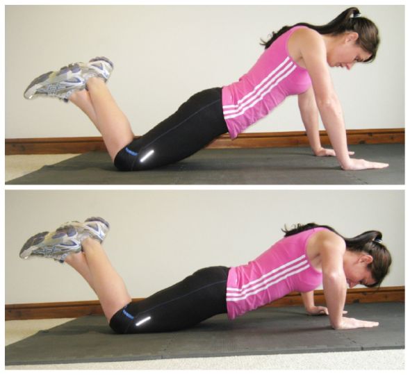 Knee Push-up|Girl Push-up|跪膝式伏地挺身|跪姿俯卧撑 - 肌力与体能训练动作