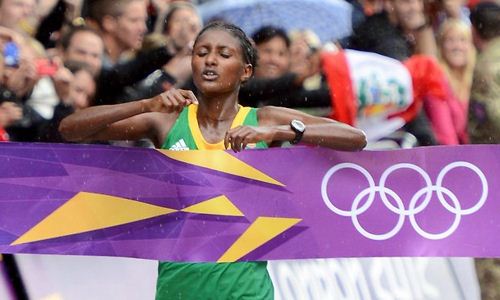 第30届奥林匹克运动会（2012年英国伦敦奥运会）女子马拉松冠军Tiki Gelana（埃塞尔比亚）