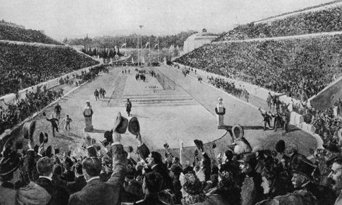 第1届奥林匹克运动会（1896年希腊雅典奥运会）马拉松比赛Spiridon Louis冲刺夺冠