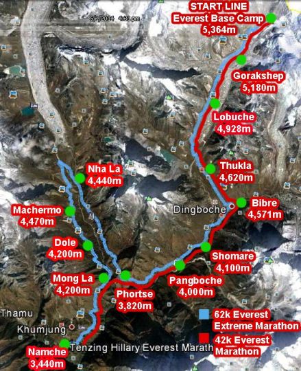 丹增希拉里珠峰马拉松 Tenzing Hillary Everest Marathon比赛路线